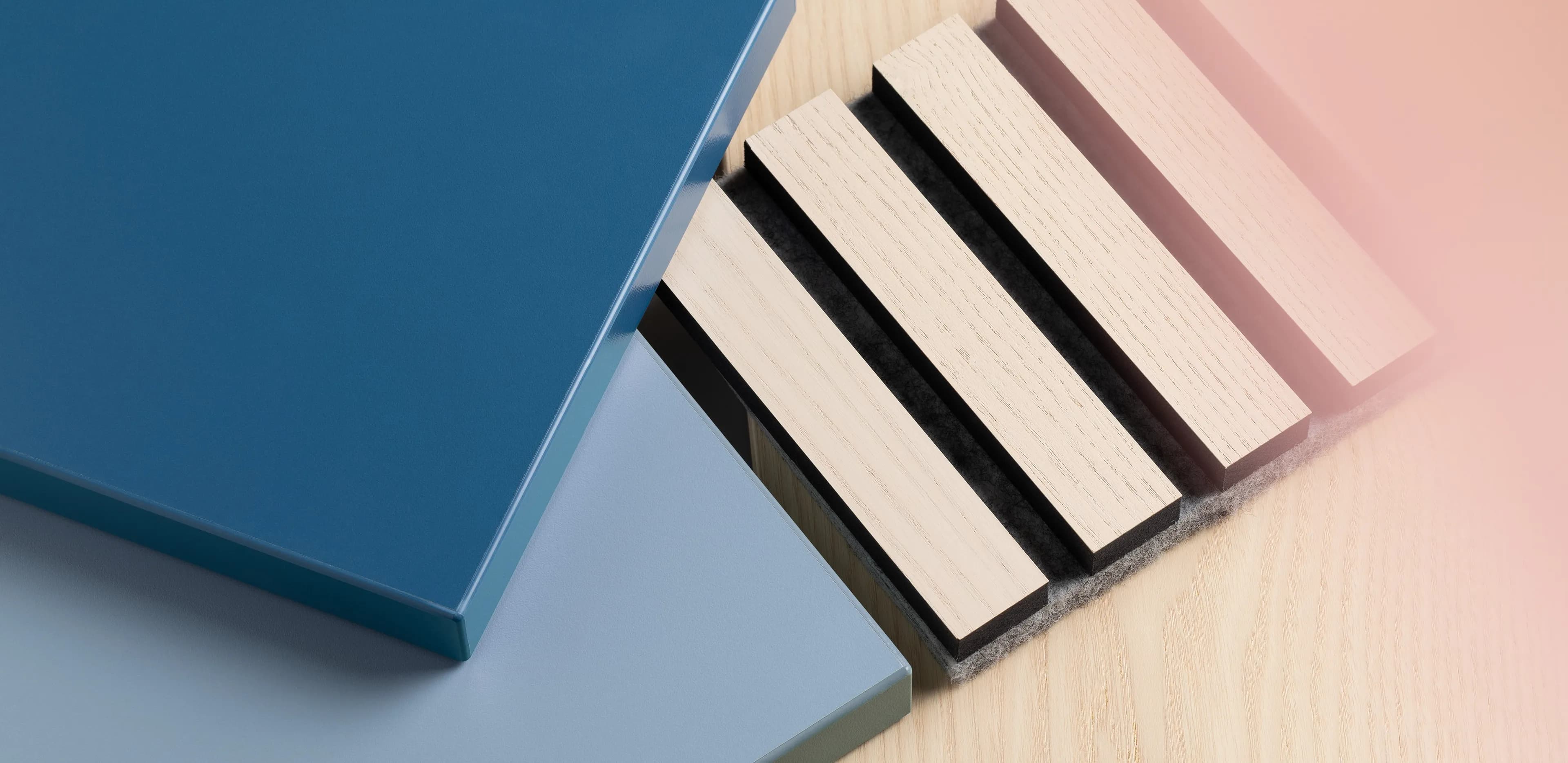 Conceptual image of materials, textiles and colours of Helsinki Upper-Secondary School of Languages.