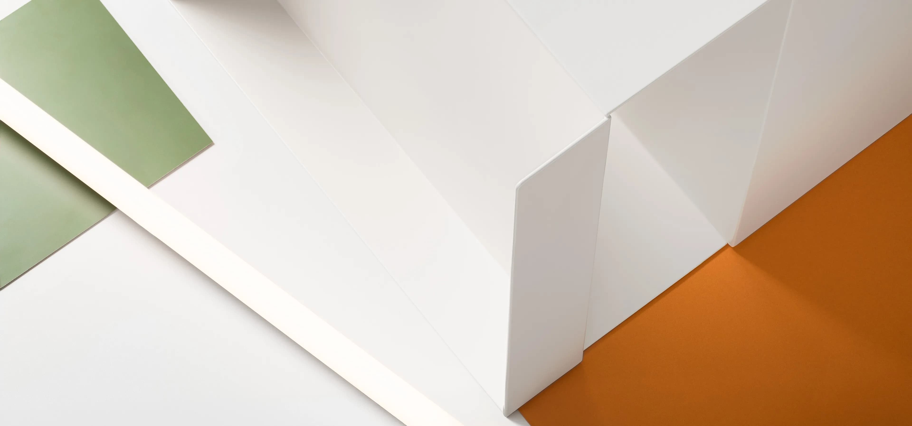 Conceptual image of materials, textiles and colours from Slottsbergs School in Gothenburg.